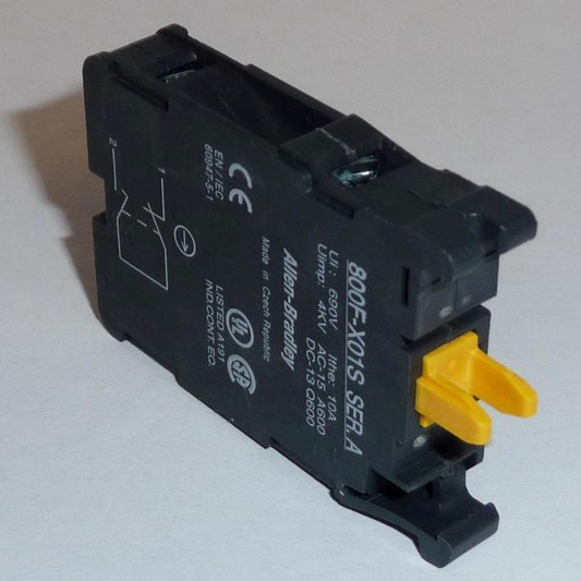 800F-PX12S - Montaje con pestillo de plástico, 1 contacto NA, 2 contactos NC, autocontrol