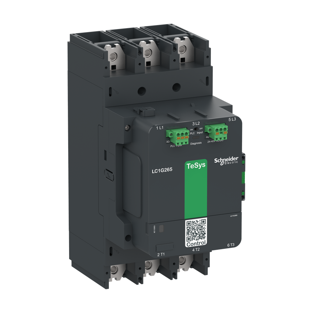 LC1G500LSEA - Contactor de alta potencia TeSys Giga, versión avanzada, 3 polos/NA, CA-3 &lt;=440 V, 500 A, bobina 200-500 V CA/CC