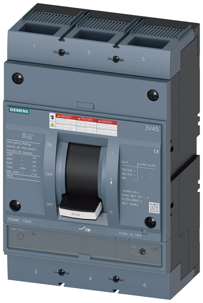 3VA5560-5EC32-0AA0 - TUERCA BRKR 3VA55 3P 600A 35KA FTAM