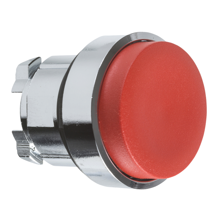 ZB4BH4 - Head for illuminated push button, Harmony XB4, metal, red projecting, 22mm, push-push, unmarked