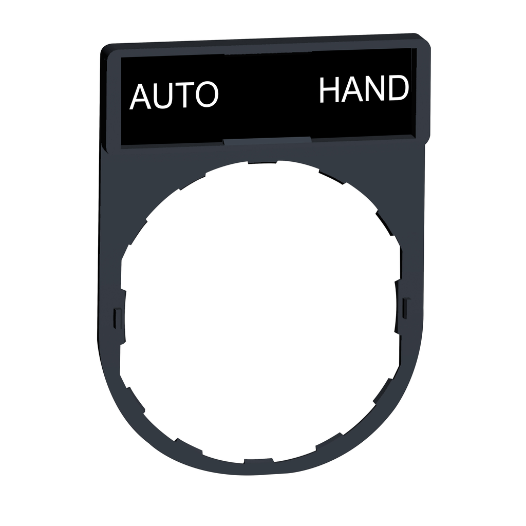 ZBY2364 - Portaetiquetas, Harmony XB4, 30 x 40 mm, plástico, leyenda de 8 x 27 mm, marcado en blanco AUTO-HAND