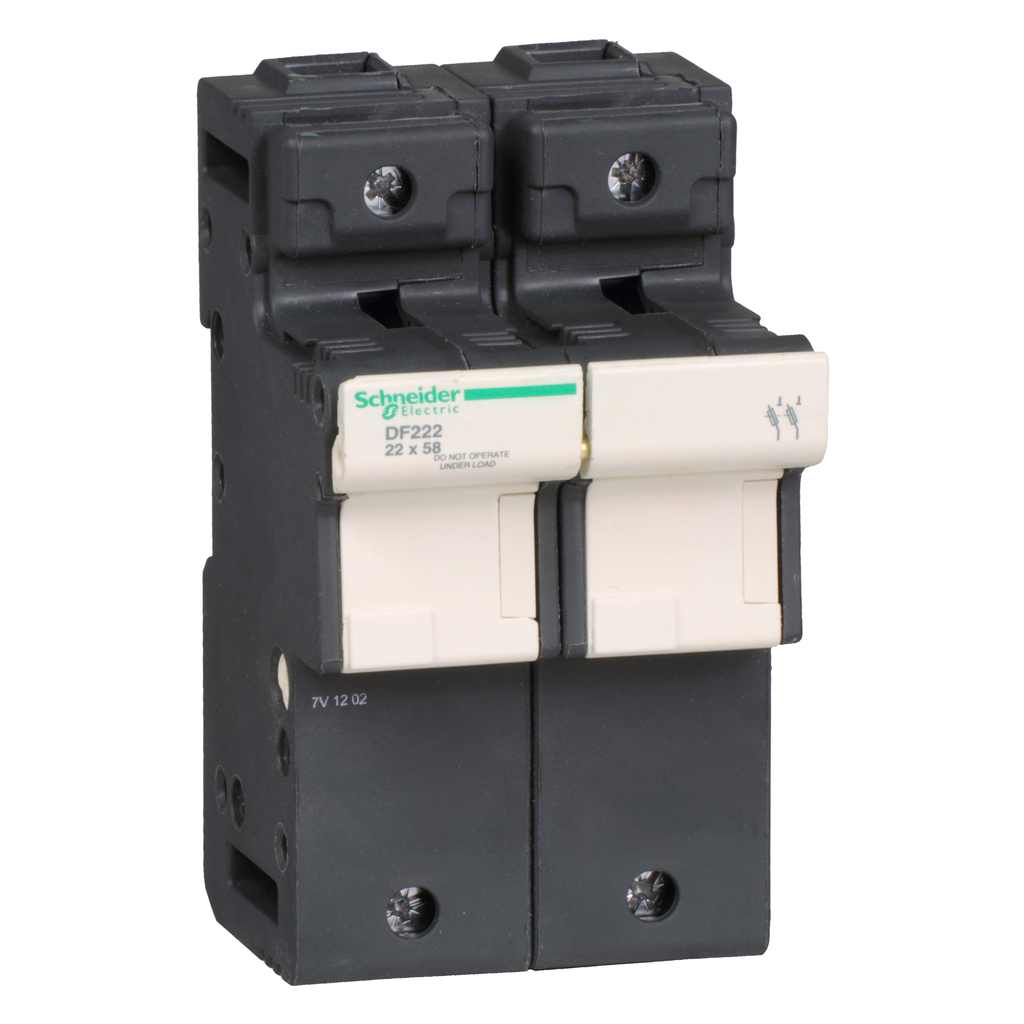 DF222 - Portafusibles, TeSys DF, 2P, 125A, 690VAC, tamaño de fusible 22x58mm