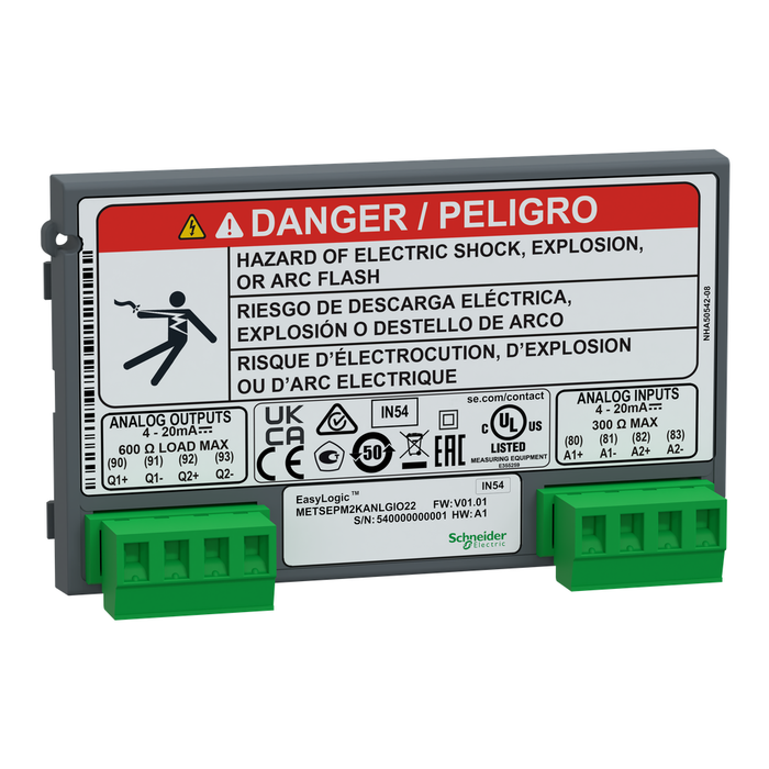 METSEPM2KANLGIO22 - EasyLogic PM2X30 - I/O Module - Analogue - 2 inputs + 2 outputs