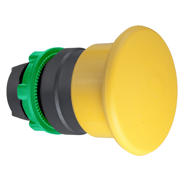 ZB5AC5 - Head for non illuminated pushbutton, Harmony XB5, plastic, yellow, mushroom 40mm, 22mm, spring return