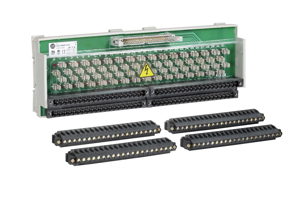 1492-RIFM40F-F24-2 - Digital IFM w/field Removable Terminal Block, (RTB) 40-Pin cable header, Fused w/extra terminals and 24Vac/dc BF indicators for outputs, , , Digital Interface Module w/ Removable Terminal Block