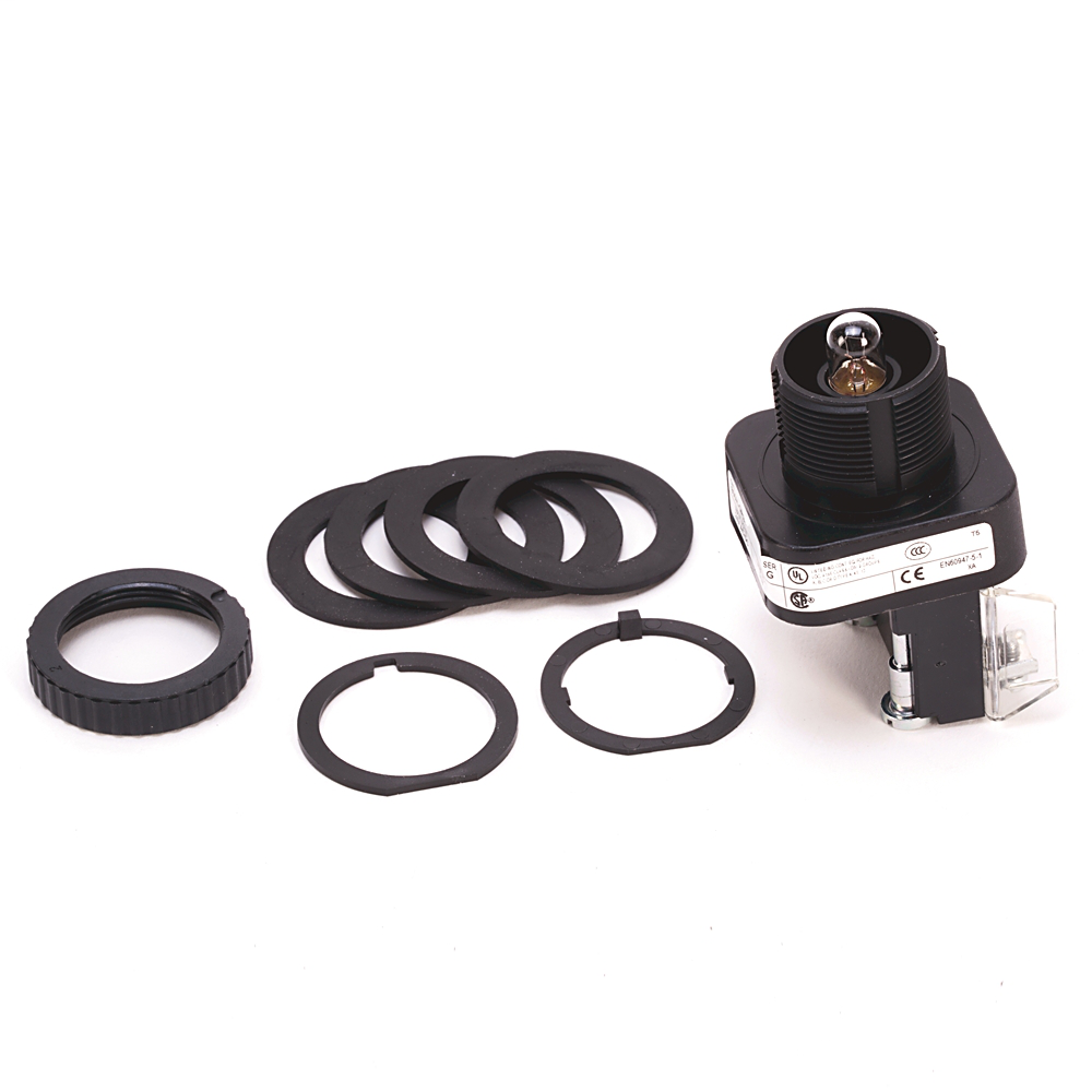 800H-QR24C - Luz piloto tipo 4/4X/13 de 30,5 mm, voltaje completo, sin opción de prueba, incandescente, transparente, 24 V CA/CC