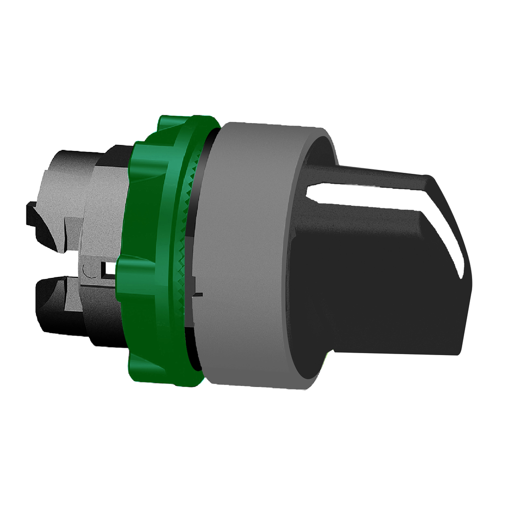 ZB5AD401C0 - Cabezal de interruptor selector, Harmony XB5, plástico, blanco, 22 mm, 2 posiciones, retorno por resorte de derecha a izquierda, bisel gris