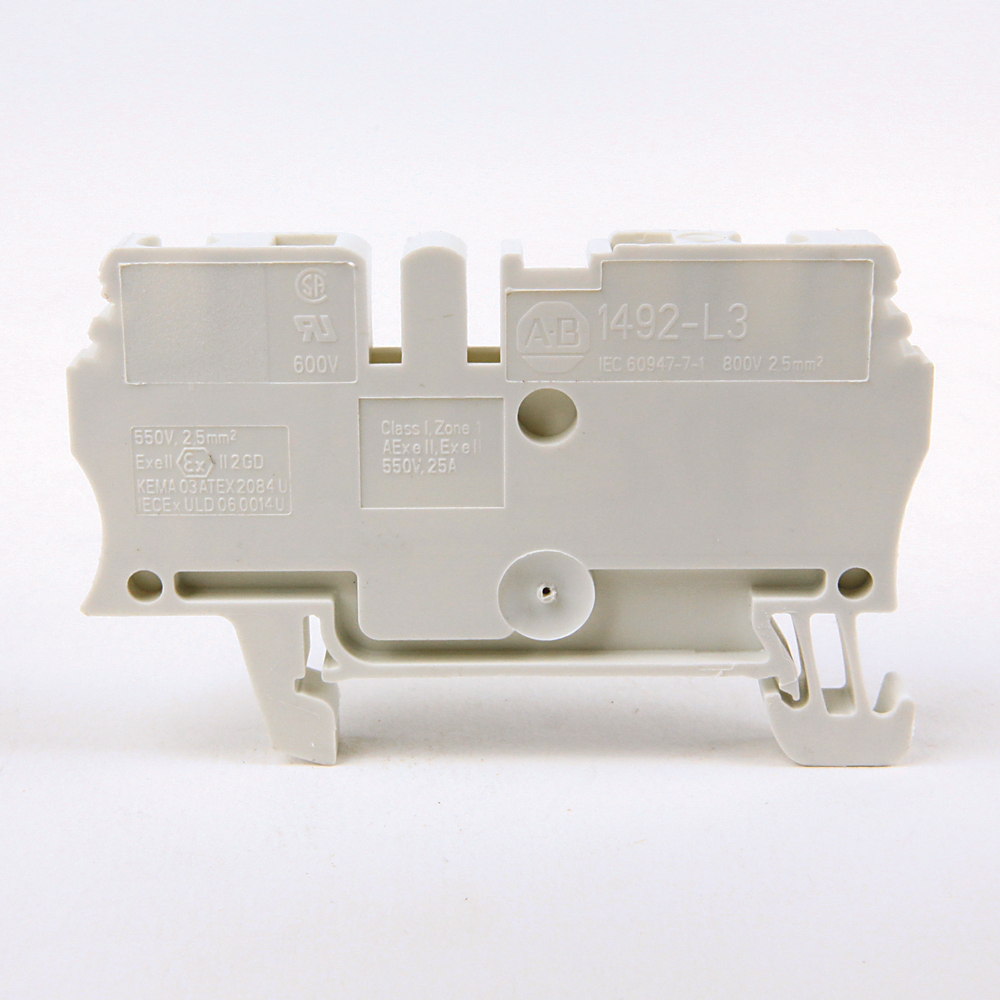 1492-L3-RE - Bloque de terminales de abrazadera de resorte, bloque de paso de un circuito, 2,5 mm² (calibre 30 - calibre 12 AWG), paso estándar, rojo