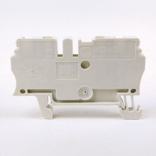 1492-L3-RE - Spring Clamp Terminal Block,One-Circuit Feed-Through Block,2.5mm² (# 30 AWG - # 12 AWG),Standard Feedthrough,Red
