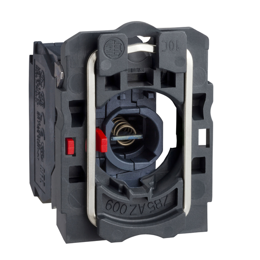 ZB5AW062 - Conjunto completo de cuerpo/contacto y bloque de luces, Harmony XB5, XB4, con cuerpo/collar de fijación, bombilla BA9s, 250 V, 1 NC