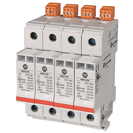 4983-DS120-401 - 4983 Surge and Filter Protection, Din Rail Mount, UL 1449, 120V, 40kA, 1 Pole Configuration