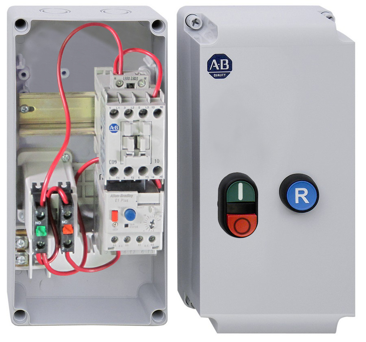 109-C16LKJE1D-1M-7 - 109C IEC Enclosed Non-reversing Non-Combination Starter, 100-C16, Type 1/4/4X/12K - IP66 Plastic - Large (Indoor/Outdoor Use), 24V 50/60Hz, E1 Plus OLR 3.20 - 16.00A