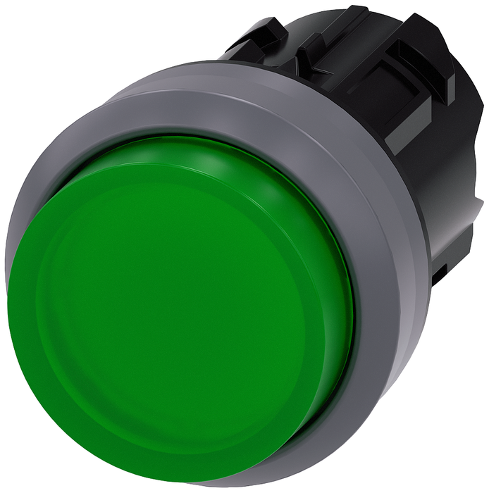 3SU10310BB400AA0 - ILLUMINATED PUSHBUTTON, MOM, GRN, RAISED