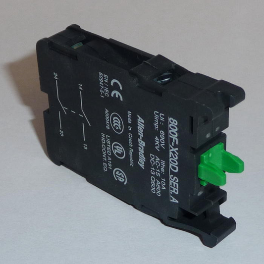 800F-X20D - Bloque de contactos de tornillo, 22,5 mm, PB, sin pestillo, 2 NA, doble circuito