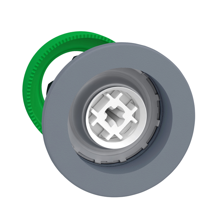 ZB5FA0C0 - Harmony XB5, Flush mounted push button head, plastic, without cap, Ø30, spring return, grey bezel