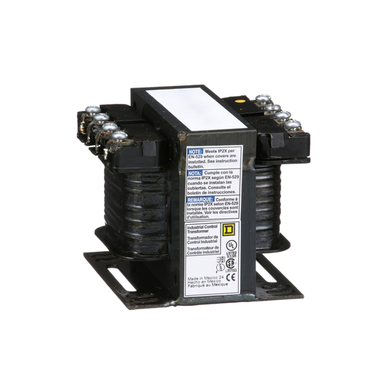 9070T75D31 - Transformador, Tipo T, control industrial, 75 VA, monofásico, 240 x 480 V primario, 120/240 V secundario, aumento de temperatura de 55 °C