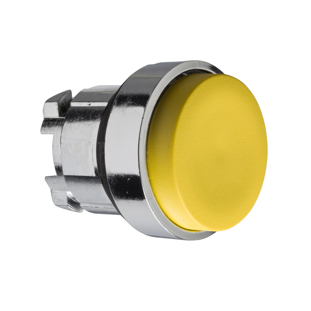 ZB4BL5 - Head for illuminated push button, Harmony XB4, metal, yellow projecting, 22mm, spring return, unmarked