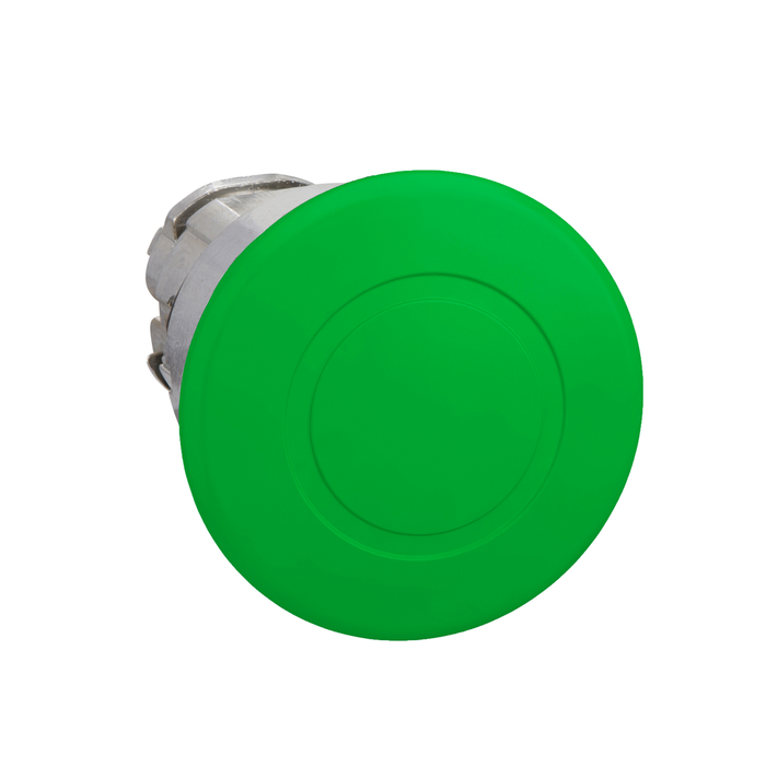 ZB4BT3 - Head for non illuminated push button, Harmony XB4, green mushroom 40mm, 22mm, latching, push-pull to release, unmarked