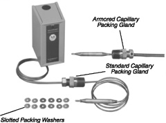 Brass, remote armored capillary packing gland
