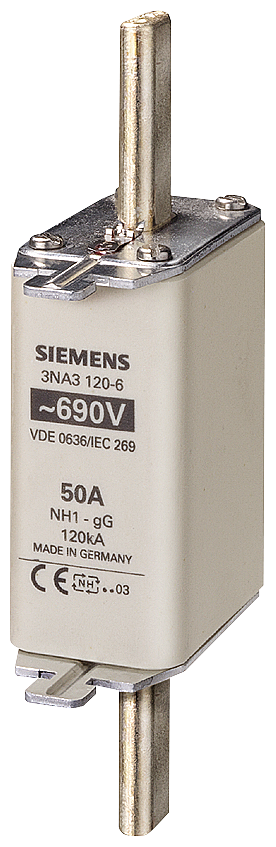 3NA3132-6 - Fusible, LV HRC, 125 A, 690 V CA, 440 V CC, tamaño 1
