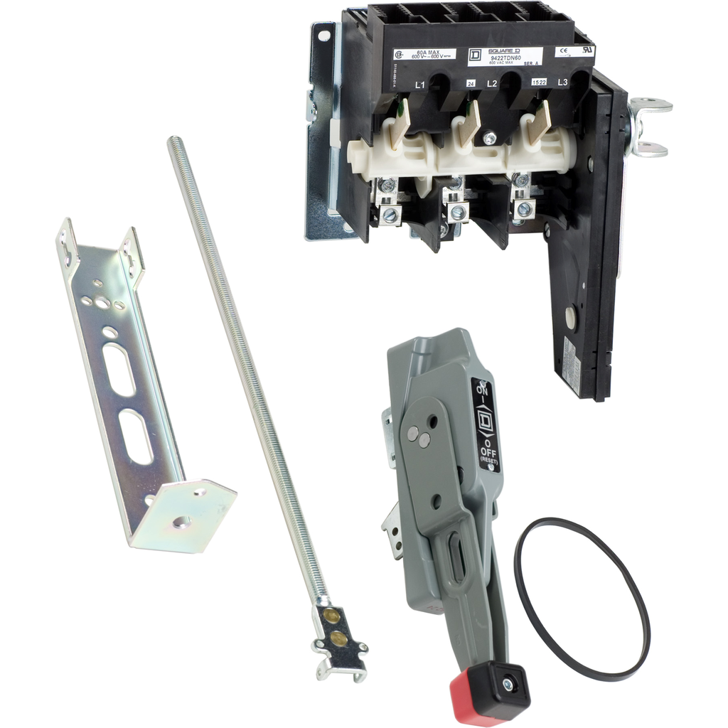 9422ATDN601 - Mecanismo de operación, montado en brida, profundidad variable, 60 A, 600 V, sin fusible, mecanismo de interruptor, manija de 6 pulgadas, NEMA 4