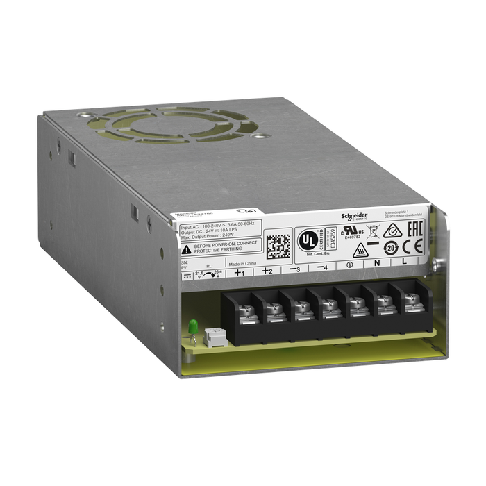 ABLP1A24100 - Regulated Power Supply, modicon power supply, 100...240V AC, 24V, 10A, single phase, Panel Mount