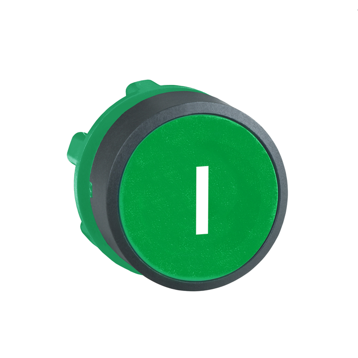 ZB5AA331 - Push button head, Harmony XB5, plastic, flush, green, 22mm, spring return, marked I