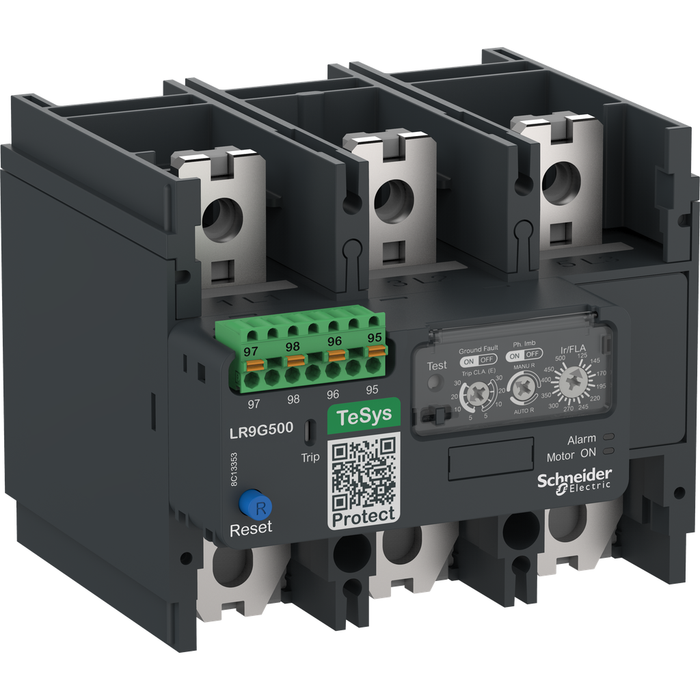 LR9G500 - Electronic thermal overload relay,TeSys Giga,125-500 A,class 5E-30E,push-in control connection