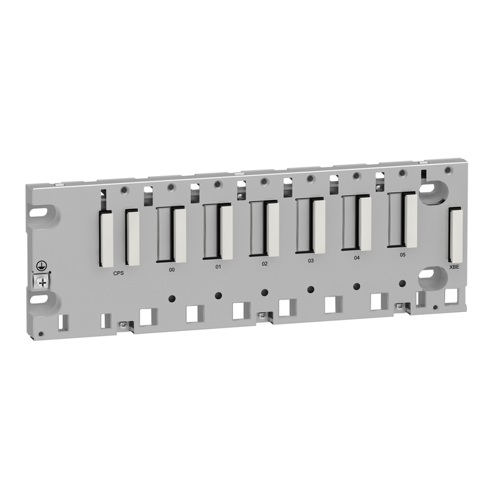 BMXXBP0600 - rack, Modicon M340 automation platform, 6 slots, panel, plate or DIN rail mounting (Qty. 9)