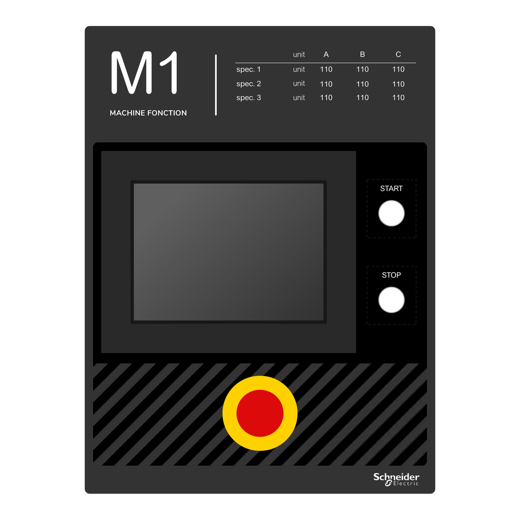 Panel de leyenda antimicrobiano 300x400 mm plantilla 1, Harmony XB5 (Cantidad: 40)