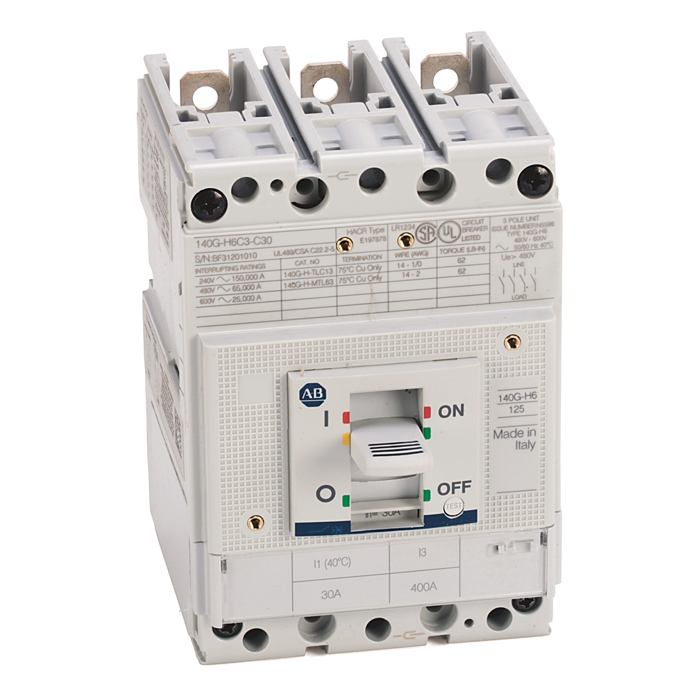 140G-H6X4 - Molded Case Circuit Breaker, 65 kA at 480V, H frame