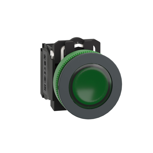 XB5FW33B5 - Pulsador luminoso, Harmony XB5, antimicrobiano, plástico, verde, 30 mm, LED universal, 1 NO + 1 NC, 24 V CA CC