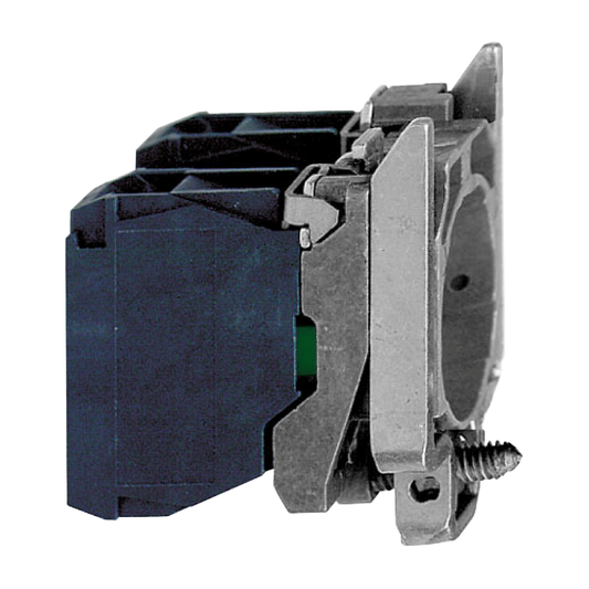 ZB4BZ1053 - Cuerpo/contacto completo Harmony, cuerpo para pulsadores o selectores, XB6, bloque de contacto simple con cuerpo/collarín de fijación, conector faston 1NO+1NC