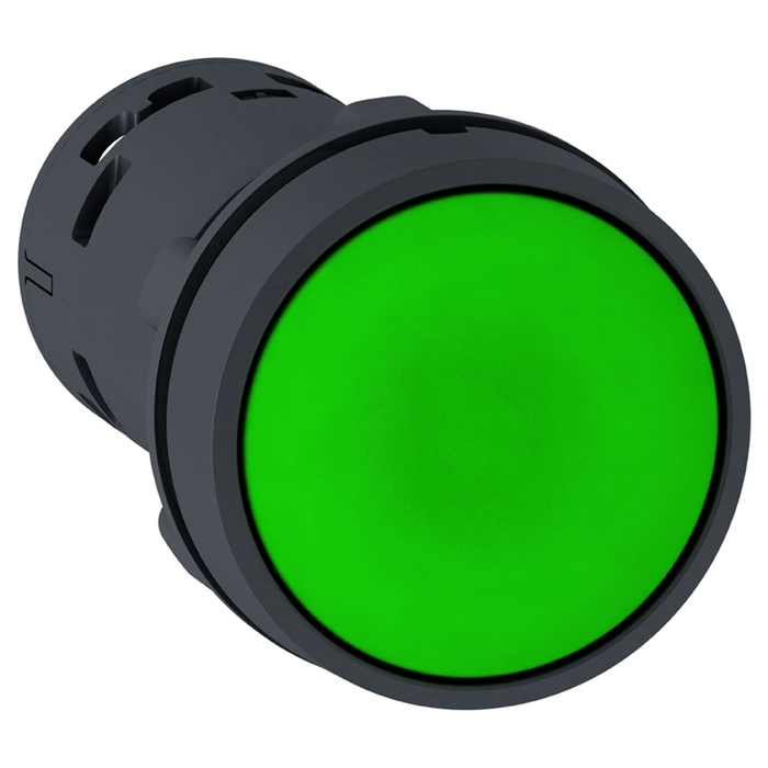 XB7NA35 - Monolithic push button, Harmony XB7, plastic, green, 22mm, spring return, unmarked, 1NO+1NC