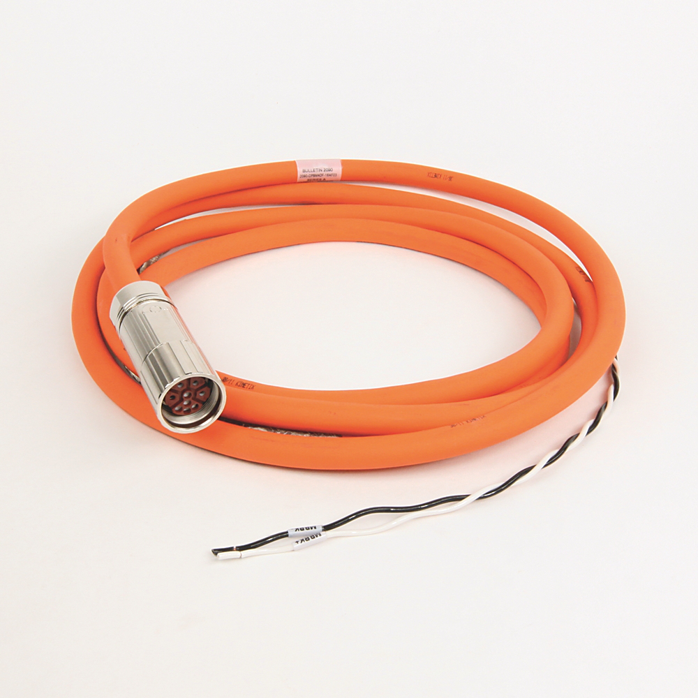 2090-CPBM4DF-16AF04 - Cable,PW&BK,Motor Type 4 DIN Connector,Flying Lead,16AWG,Flex,4M