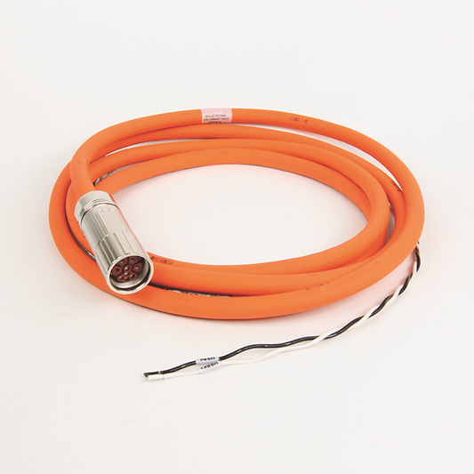 2090-CPBM4DF-16AF04 - Cable,PW&BK,Motor Type 4 DIN Connector,Flying Lead,16AWG,Flex,4M