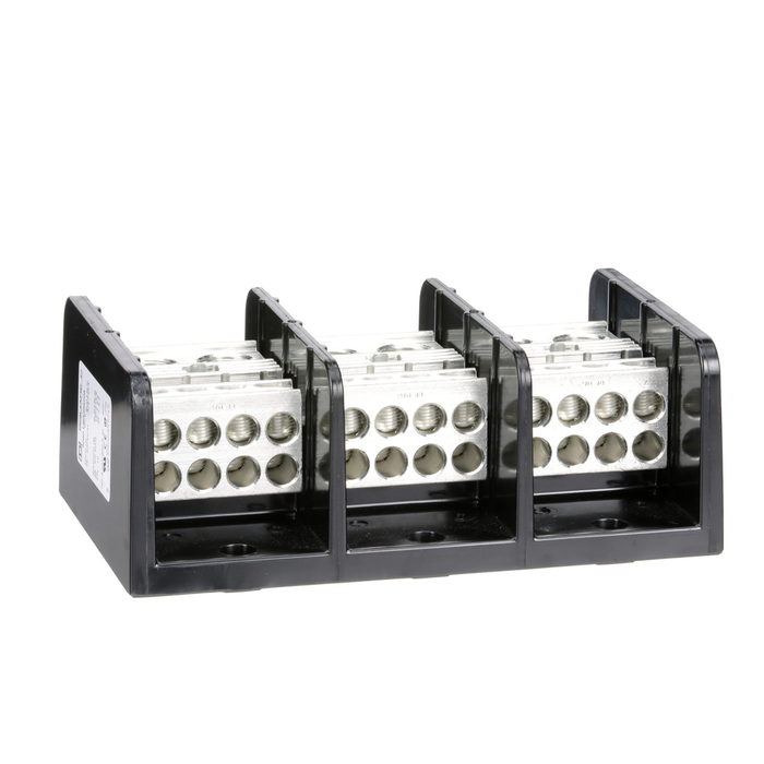 9080LBA365208 - Power distribution block, Linergy, 3 pole, 2 line, 8 load, 760A CU, 620A AL, 600 V