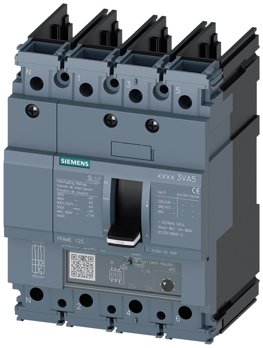 3VA5110-4EC41-0AA0 - BRKR 3VA51 4P 100A 25KA FTAM