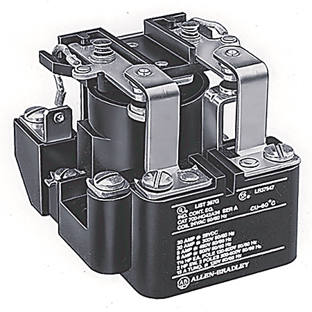 700-HG42A1-5 - 700-HG General Purpose Open-Style Power Relay, DPDT, 120V 50/60Hz, Auxiliary Snap Switch