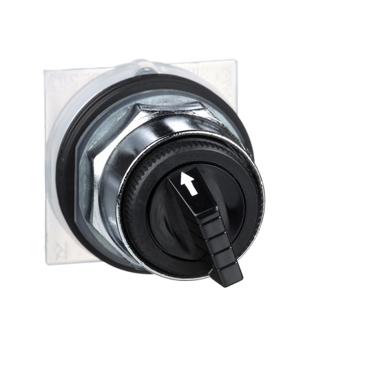 9001KS88B - Pulsador de 30 mm, tipo K, interruptor selector, 4 posiciones, perilla negra