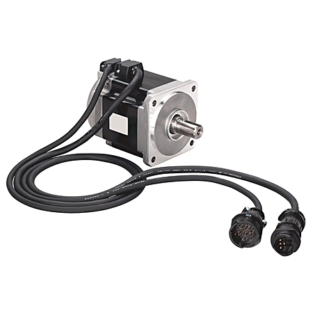 Servomotor serie TL, 230 V CA, tamaño de bastidor 2 = 70 mm (2,75 pulg.) o NEMA 23, 5000 rpm, codificador absoluto, con respaldo de batería, multivuelta, carcasa IP65/chaveta de eje/sin sello de eje, con freno de 24 V CC, estándar (métrico)