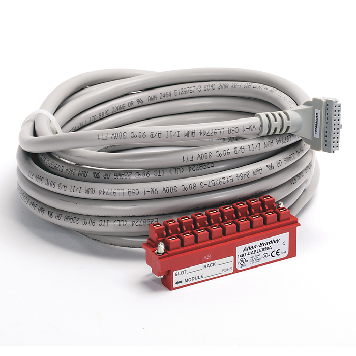 1492-CABLE050S - Pre-wired cable for 1746-OX8 Output Module & Isolated IFMs, 20 conductors, #22 AWG, w/1746-RTB25C connector & IFM 20-pin connector, length 5.0 meter (16.4 feet)