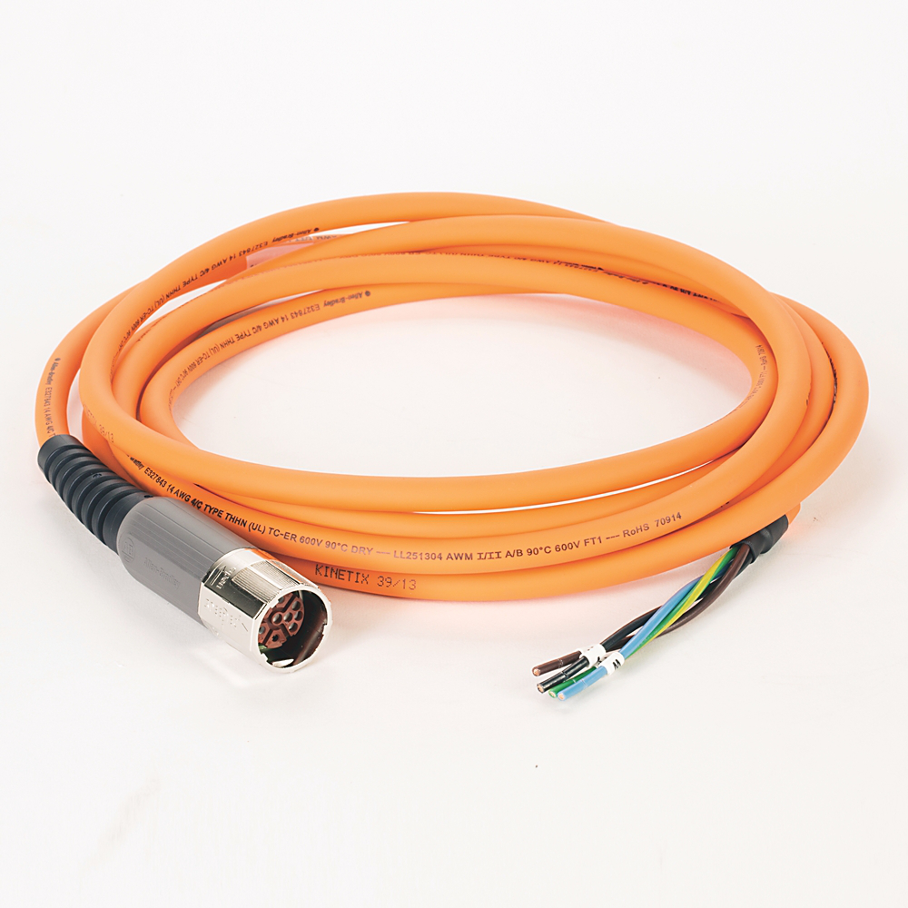 2090-CPWM7DF-14AA60 - Cable SpeedTEC, solo alimentación del motor, conector DIN SpeedTec, extremo de accionamiento, cable flexible, 14 AWG, estándar (no flexible), 60 metros