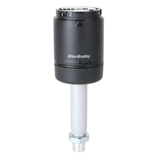 856T-BA7T10C - Bases 856T de 70 mm preensambladas, sin opción de red, carcasa negra, 90-250 V, 7 circuitos (hasta 7 luces apiladas o módulos de sonido), base de tubo roscado de 10 cm, tapa incluida