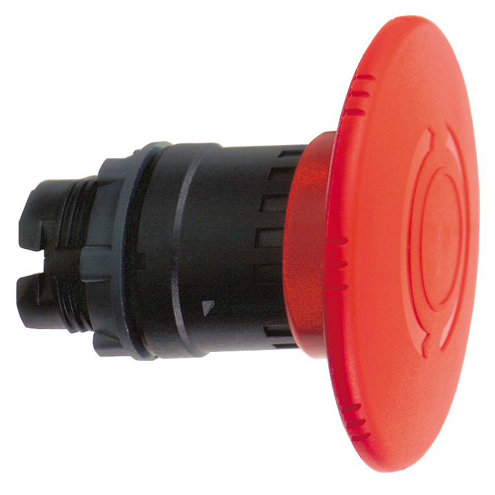 ZB5AS864 - Cabezal de parada de emergencia, Harmony XB5, apagado, plástico, hongo rojo 60 mm, 22 mm, gatillo con enclavamiento, girar para liberar