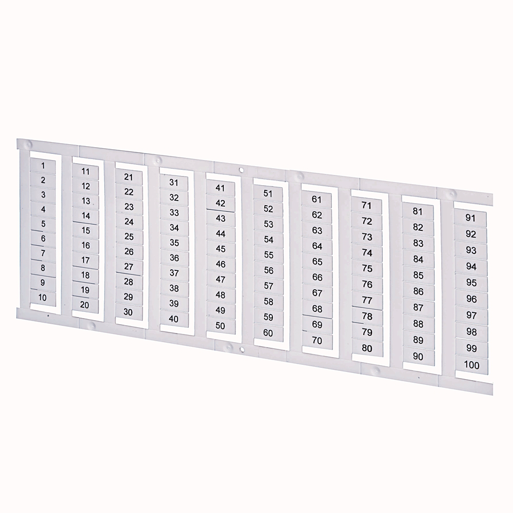 1492-M6X10HV - Accesorios para bloque de terminales 1492 Tarjeta de marcador individual a presión, 6 mm x 10 mm, texto horizontal, V