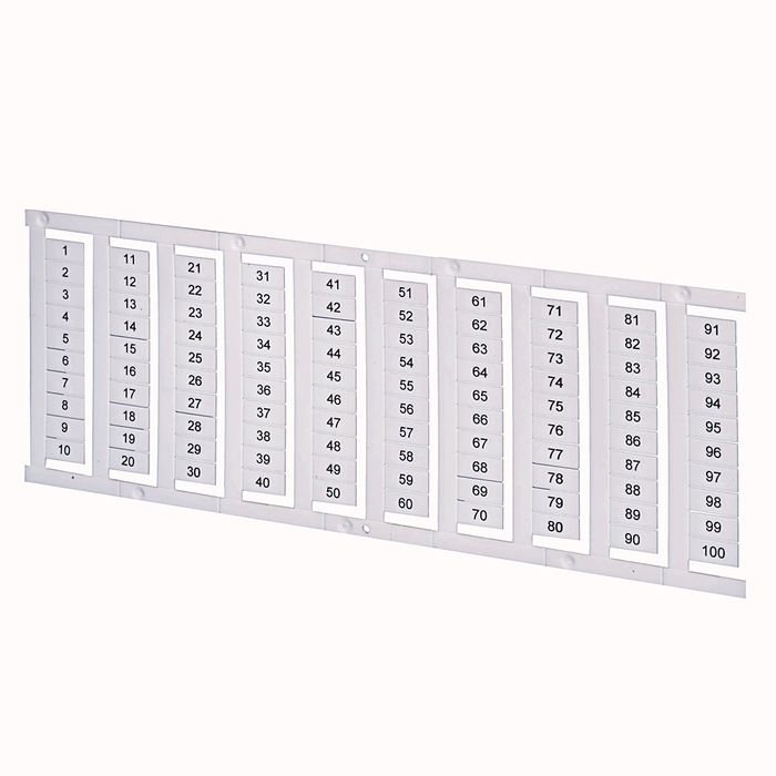 1492-M6X10V21-30 - 1492 Terminal Block Accessories Snap-In Individual Marker Card, 6 mm x 10 mm, Vertical Text, 21-30, Repeat Sequence Printing