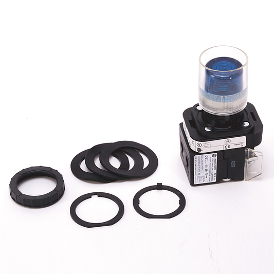 800H-QRAH2B - Contacto de 30,5 mm tipo 4/4X/13, PB-Ilum., azul, carcasa exterior con protección, LED, 12-130 V CA/CC, 1 NA-1 NC