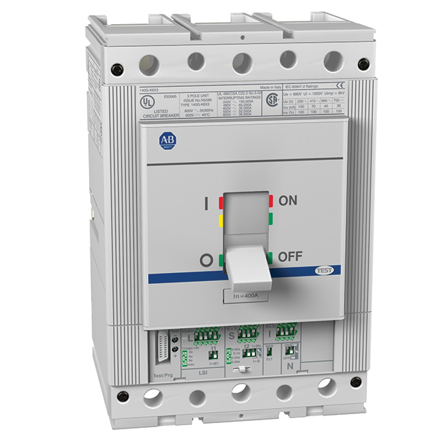 140G-K6H3-D30 - 140G - Molded Case Circuit Breaker, K frame, 65 kA, LSI (electronic), 3 Poles, Rated Current 300 A (80% Rated)