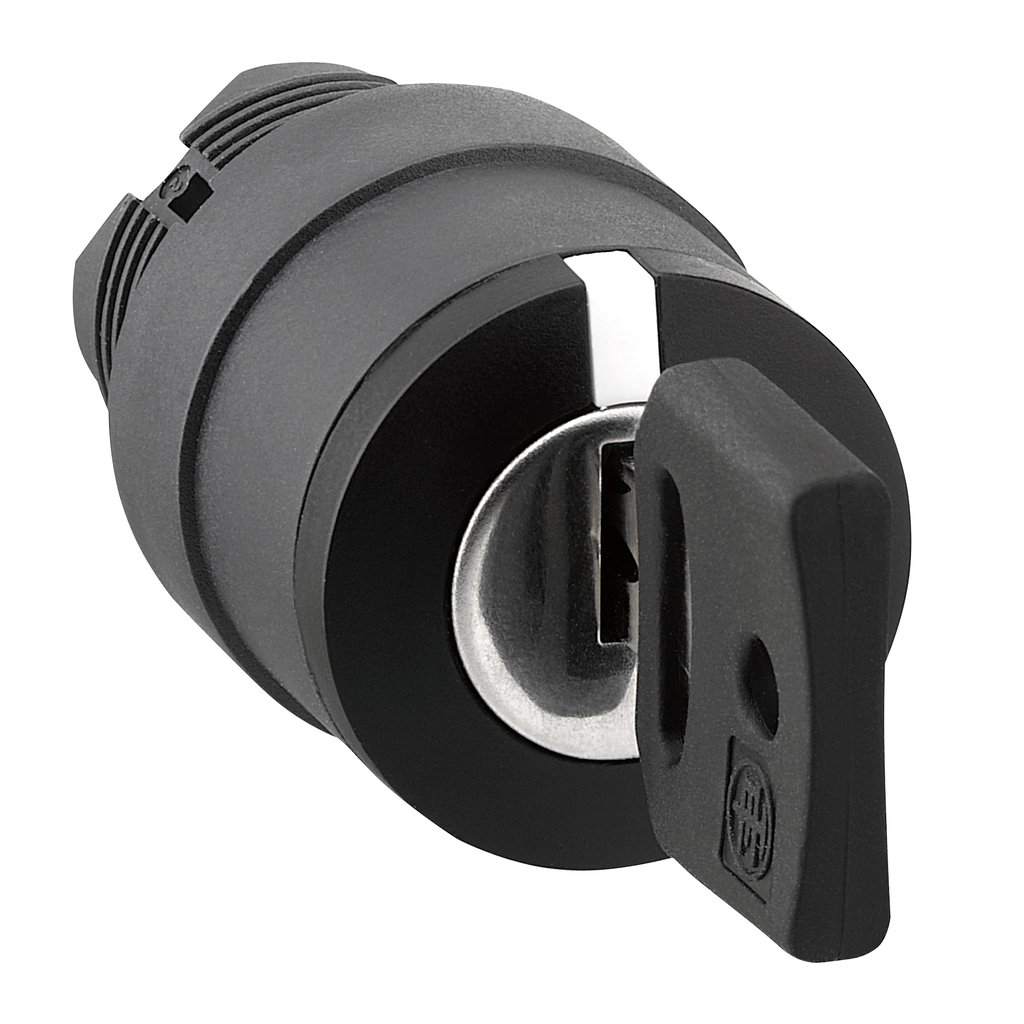 ZB5AG1 - Cabezal selector de interruptor de llave, Harmony XB5, plástico, negro, 22 mm, llave 455, 3 posiciones, retorno por resorte de izquierda a centro